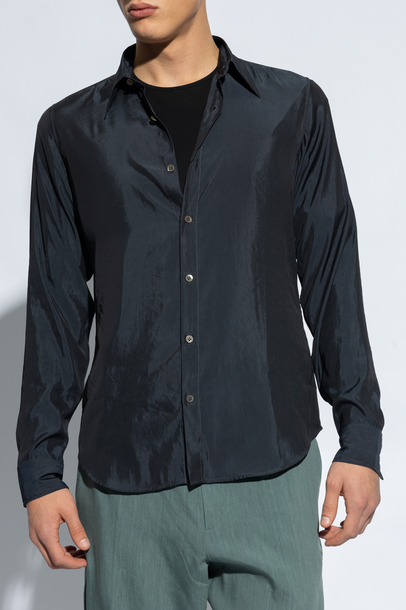 SchaferandweinerShops BA - Navy blue Shirt with a shiny